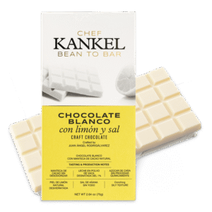 Tableta de cacao - Blanco con limón y sal de Añana - Kankel